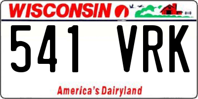 WI license plate 541VRK