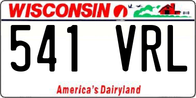 WI license plate 541VRL