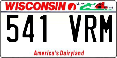 WI license plate 541VRM