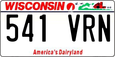 WI license plate 541VRN