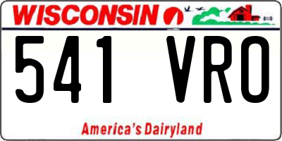 WI license plate 541VRO