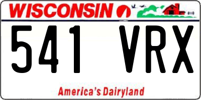 WI license plate 541VRX