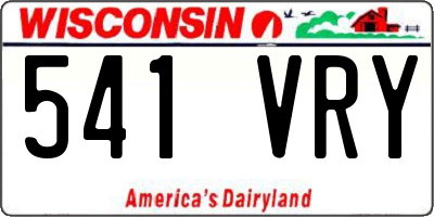 WI license plate 541VRY