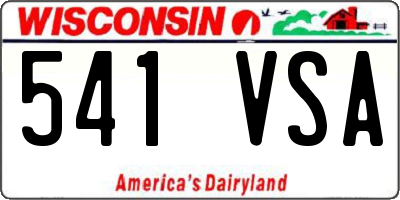WI license plate 541VSA