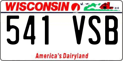 WI license plate 541VSB