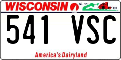 WI license plate 541VSC