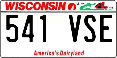 WI license plate 541VSE