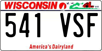 WI license plate 541VSF