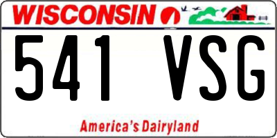 WI license plate 541VSG