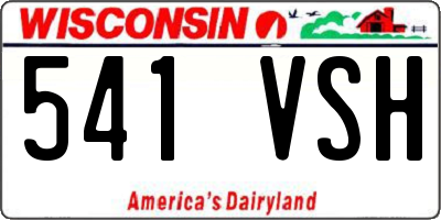 WI license plate 541VSH