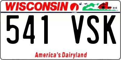WI license plate 541VSK