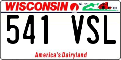 WI license plate 541VSL