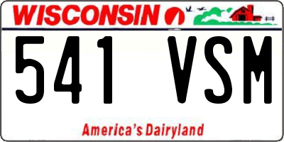 WI license plate 541VSM