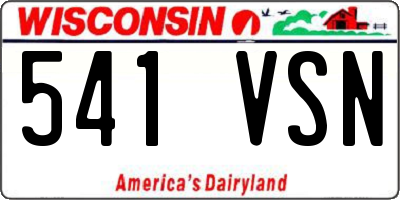 WI license plate 541VSN