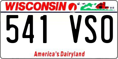 WI license plate 541VSO