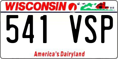 WI license plate 541VSP