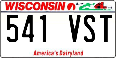 WI license plate 541VST