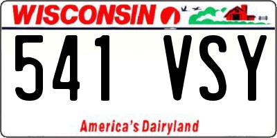 WI license plate 541VSY