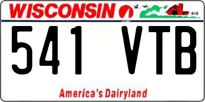 WI license plate 541VTB