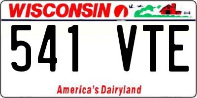WI license plate 541VTE