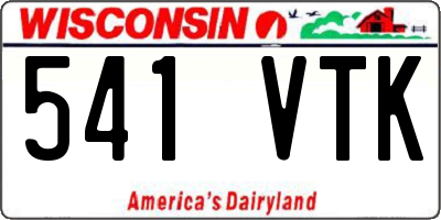 WI license plate 541VTK