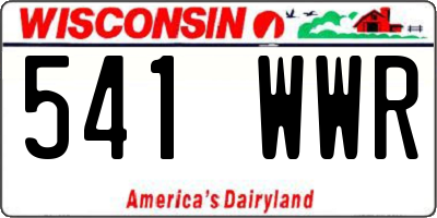 WI license plate 541WWR