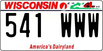 WI license plate 541WWW