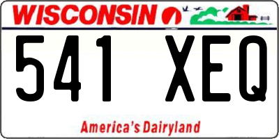 WI license plate 541XEQ
