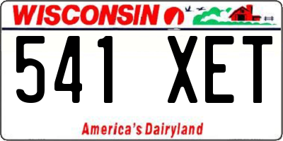 WI license plate 541XET