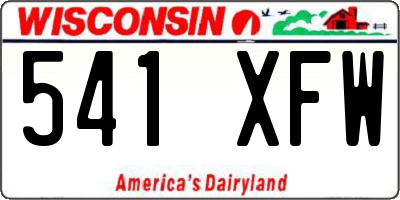 WI license plate 541XFW
