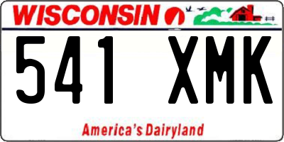 WI license plate 541XMK