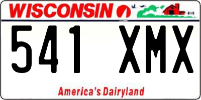 WI license plate 541XMX
