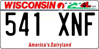 WI license plate 541XNF