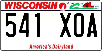 WI license plate 541XOA