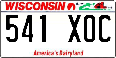 WI license plate 541XOC