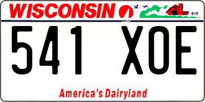 WI license plate 541XOE