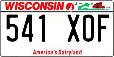 WI license plate 541XOF