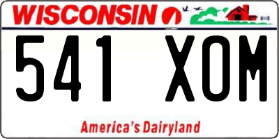 WI license plate 541XOM