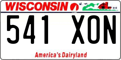 WI license plate 541XON