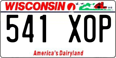 WI license plate 541XOP