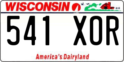 WI license plate 541XOR