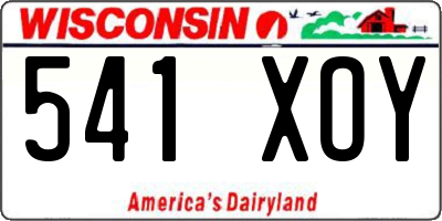 WI license plate 541XOY