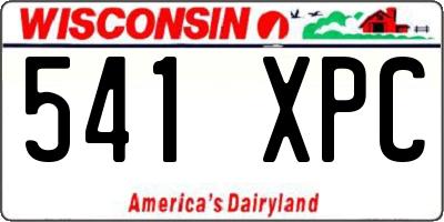 WI license plate 541XPC