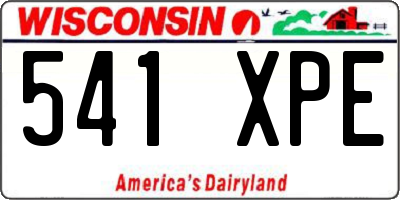 WI license plate 541XPE