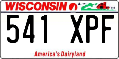 WI license plate 541XPF