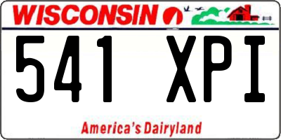 WI license plate 541XPI