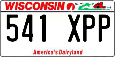 WI license plate 541XPP
