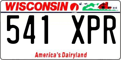 WI license plate 541XPR