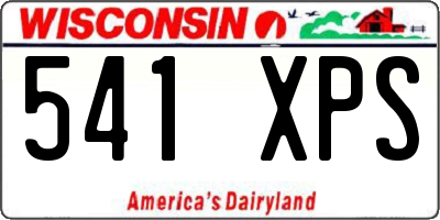 WI license plate 541XPS