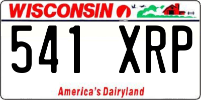 WI license plate 541XRP